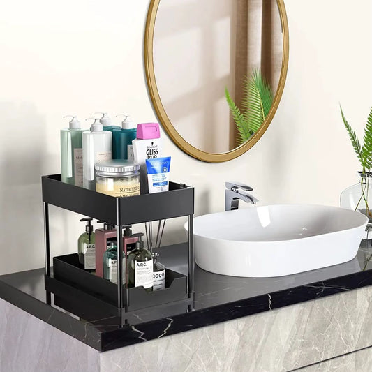 etagere coulissante sous lavabo