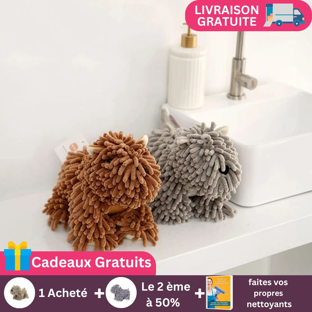 essuie-main-chien-chenille-promo