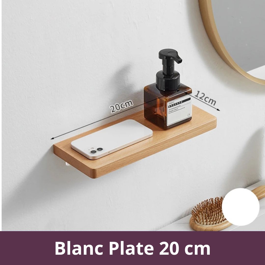 etagere-bois-salle-de-bain-blanc-plat-20cm