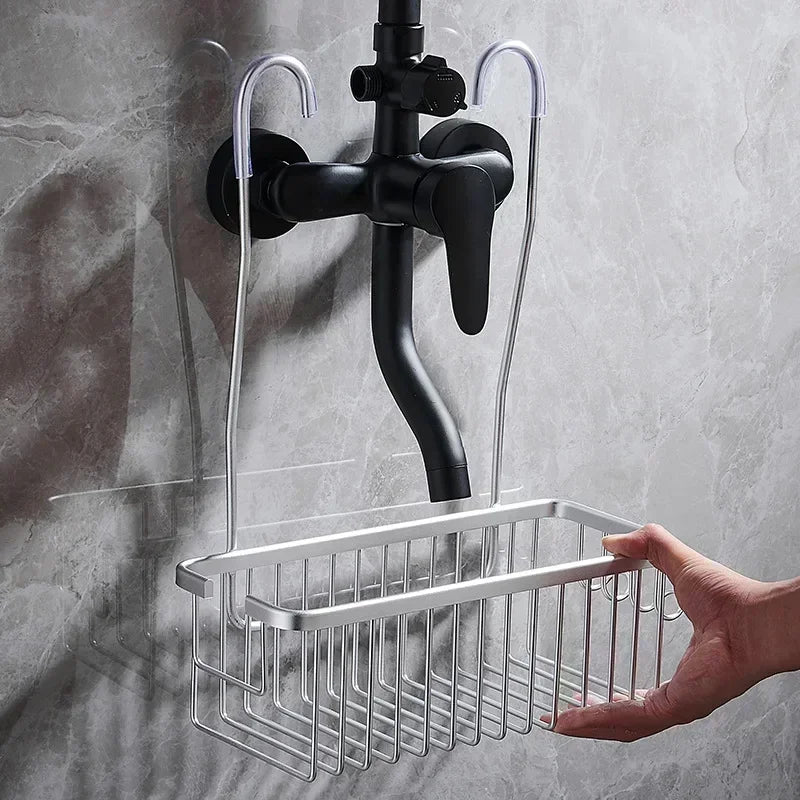 etagere-dans-douche-argenté-posé